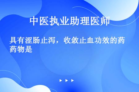 具有涩肠止泻，收敛止血功效的药物是