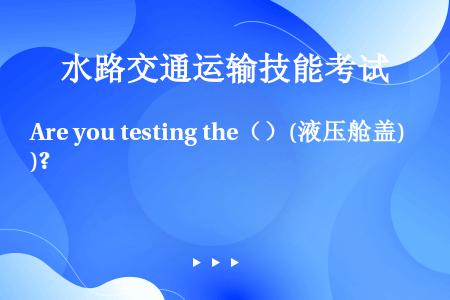 Are you testing the（）(液压舱盖)?