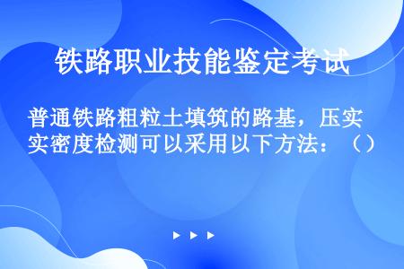 普通铁路粗粒土填筑的路基，压实密度检测可以采用以下方法：（）