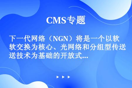 下一代网络（NGN）将是一个以软交换为核心、光网络和分组型传送技术为基础的开放式融合网。（）