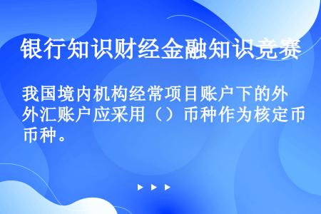 我国境内机构经常项目账户下的外汇账户应采用（）币种作为核定币种。