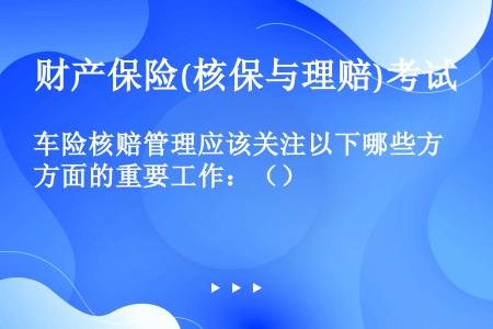 车险核赔管理应该关注以下哪些方面的重要工作：（）