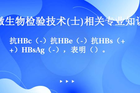 抗HBc（-）抗HBe（-）抗HBs（+）HBsAg（-），表明（）。