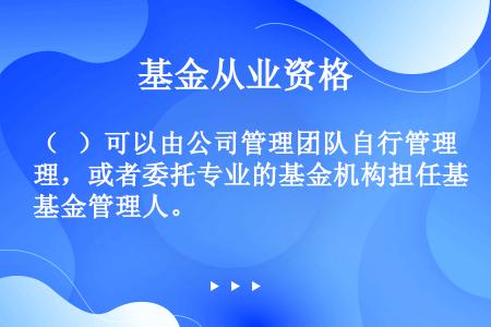 （   ）可以由公司管理团队自行管理，或者委托专业的基金机构担任基金管理人。