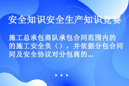 施工总承包商队承包合同范围内的施工安全负（），并依据分包合同及安全协议对分包商的安全生产进行管理