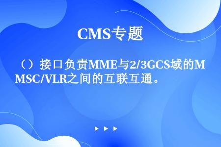 （）接口负责MME与2/3GCS域的MSC/VLR之间的互联互通。