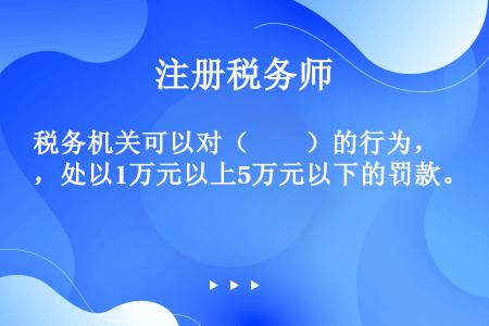 税务机关可以对（　　）的行为，处以1万元以上5万元以下的罚款。