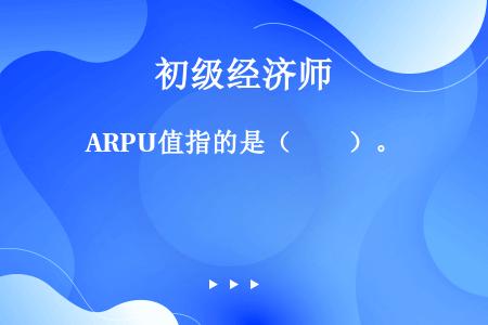 ARPU值指的是（　　）。