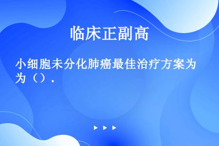 小细胞未分化肺癌最佳治疗方案为（）.