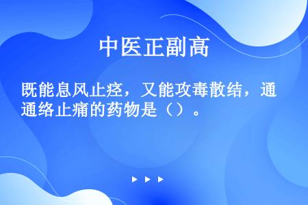 既能息风止痉，又能攻毒散结，通络止痛的药物是（）。