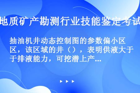 抽油机井动态控制图的参数偏小区，该区域的井（），表明供液大于排液能力，可挖潜上产。