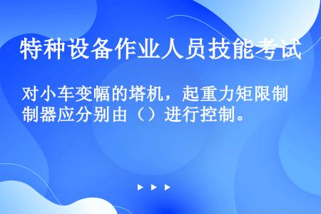 对小车变幅的塔机，起重力矩限制器应分别由（）进行控制。