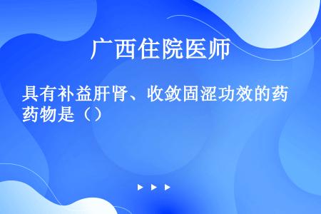 具有补益肝肾、收敛固涩功效的药物是（）