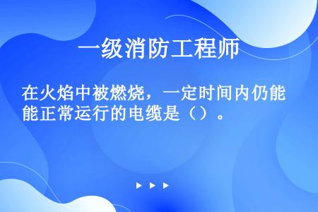 在火焰中被燃烧，一定时间内仍能正常运行的电缆是（）。