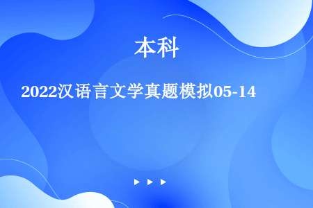2022汉语言文学真题模拟05-14
