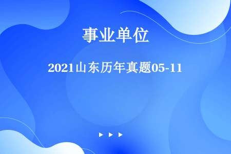2021山东历年真题05-11