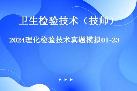 2024理化检验技术真题模拟01-23