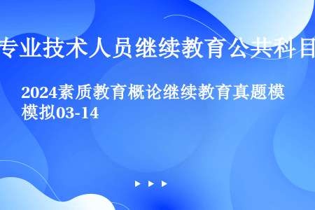 2024素质教育概论继续教育真题模拟03-14