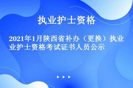 2021年1月陕西省补办（更换）执业护士资格考试证书人员公示