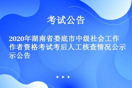 2020年湖南省娄底市中级社会工作者资格考试考后人工核查情况公示公告