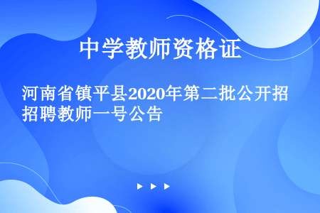 河南省镇平县2020年第二批公开招聘教师一号公告