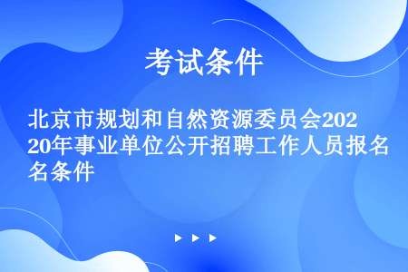 北京市规划和自然资源委员会2020年事业单位公开招聘工作人员报名条件