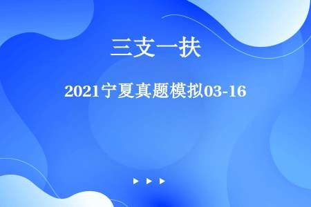 2021宁夏真题模拟03-16