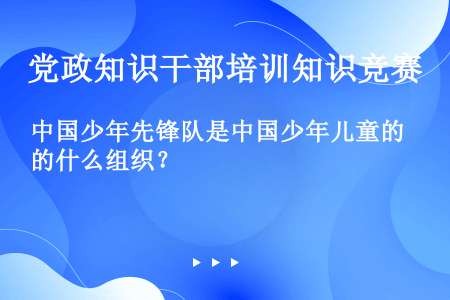 中国少年先锋队是中国少年儿童的什么组织？